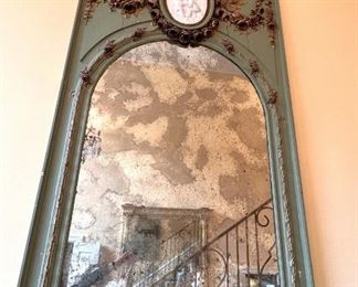 Antique painted Trumeau Mirror