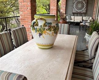 Everything on the main floor patio is amazing and in mint condition!  Chairs, tables, planters, plants