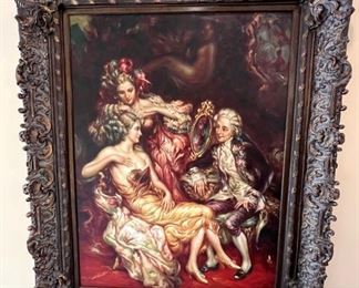 Large oil painting on stairway