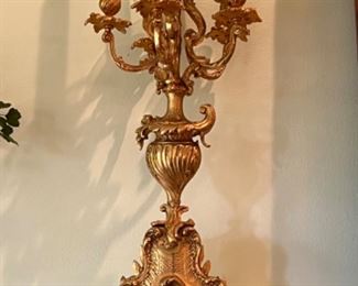 Pair of bronze dore candelabras