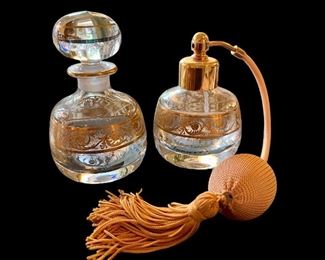 St. Louis “Thistle” crystal atomizer and cologne - never used