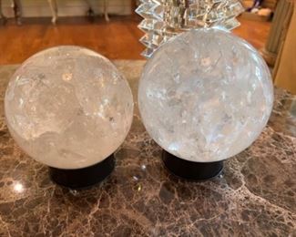 Large rock crystal balls