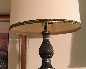 Green Glass Accent Lamp, Set of 2 