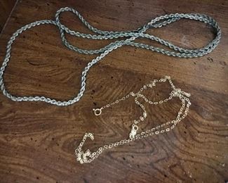 Sterling Silver Chain and 14k Gold Chain 