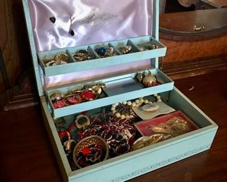 Costume Jewelry and Vintage Jewelry Box 