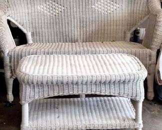 All Weather Resin Patio Bench and Table 