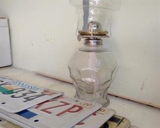 Hurricane Lamp and License Plates 