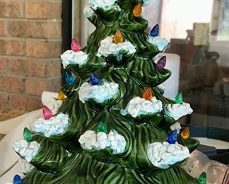 Vintage Snowy Ceramic Christmas Tree 