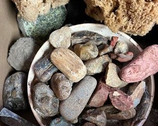SJP182- Box Of Rocks, Minerals & Large Sea Sponge