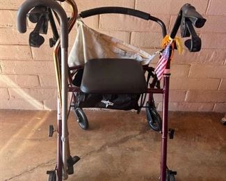 SJP187- Mediline Walker & (2) Walking Canes