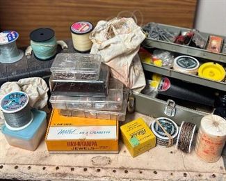SJP240- Vintage Tackle Boxes With Fishing Accessories & Lures