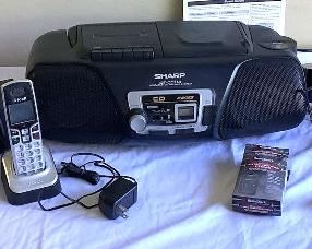 SJP509 Sharp Boom Box, Alarm Clocks, Cordless Phone & More!