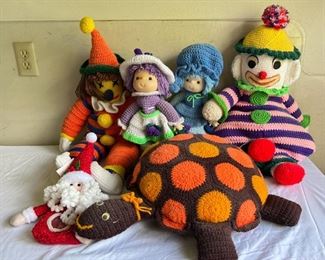 SJP527- Vintage Hand Made Crotchet Dolls