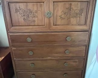 SJP558- Vintage Oriental Wooden Dresser