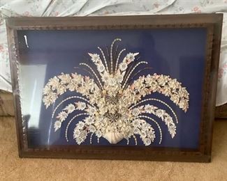 SJP574 3D Shell Art Floral Arrangement 
