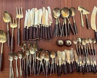 SJP593- Vintage Brass Flatware & More
