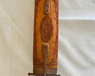 SJP601- Vintage Knife Fork Carved Wood Cutlery