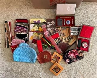 SJP673- Vintage Coin Purses & Vintage Asian Chop Stamps