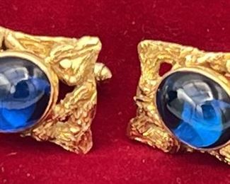 SJP916-18k Gold & Blue Spinel Cufflinks