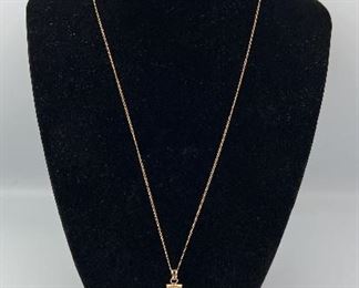 SJP917-14k Gold & Diamond Chain & Pendant