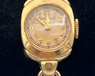 SJP919-Woman’s Vintage 14k Gold Mechanical Hamilton Watch