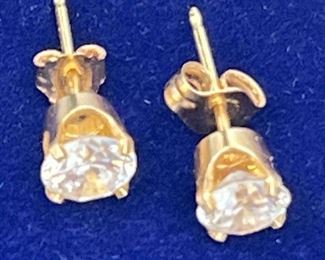 SJP922-14k Gold Artificial Diamond Earrings 