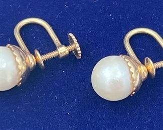 SJP924-14k Gold & Pearl Earrings