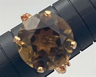 SJP898-14k Gold Smoky Quartz Ring