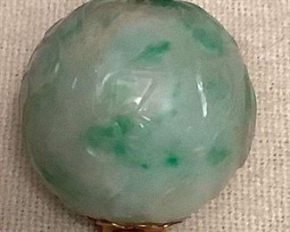 SJP807 14K Carved Jade Pendant