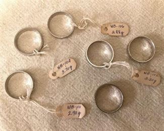 SJP821 Six 14K White Gold Rings Sizes 9 & 9.25