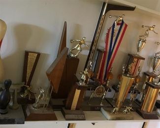 SJP696 Various Vintage Bowling Trophies