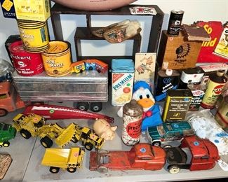 early pressed steel and small die cast collectibles from construction and tractors go semis hotwheels 