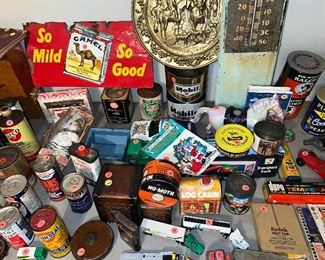 cigarette advertising OIL cans smalls collectibles mobil oil fel o and more 