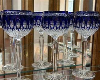 Waterford Crystal Cobalt Blue Clarendon Wine Glasses