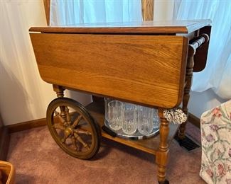 Vintage Drop Leaf Tea Cart