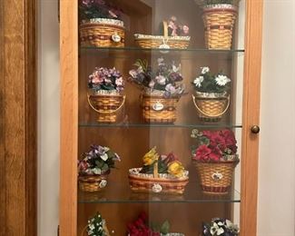Longaberger Cabinet with May Series Miniature Baskets