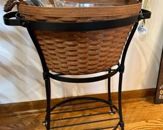 Longaberger Beverage Basket Tub and Stand