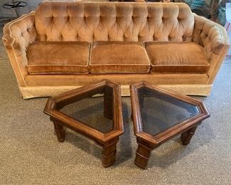 Mid century modern couch and coffee / end tables