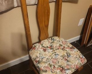 Wooden chair with fabric seat