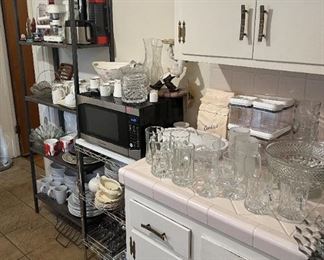 This is a look at the glassware, microwave, and other kitchen-related tools.