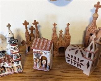 Vintage Peruvian Terracota Churches
