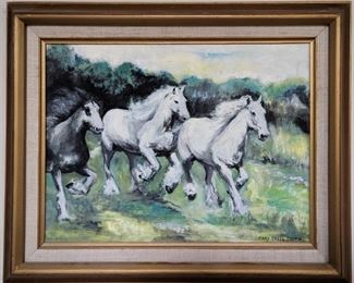 Mary Steelsmith Oil on Canvas Wild Horses