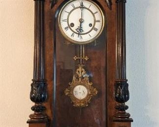 Late 19th Cent Walnut Vienna Regulator Clock