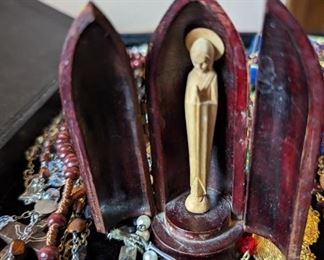 Hand Carved Mother Mary Triptych 