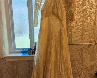 1950s Lace Wedding Dress - Front
