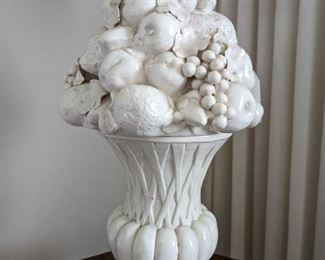 MCM Italian Blanc de Chine Fruit Topiary Table Lamp 