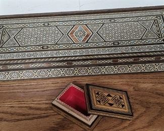MCM Syrian Mosaic Wood Boxes Mother of Pearl Inlay
