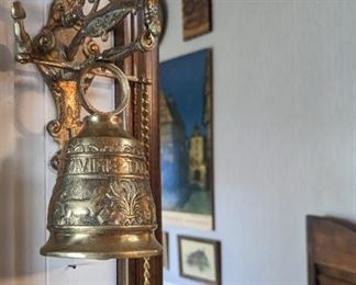 MCM Swiss Brass Wall Door Angel Bell Chime 