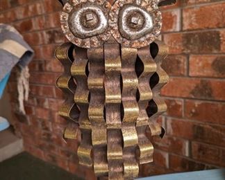 MCM Brutalist Owl Sculpture, in the style of Curtis Jere