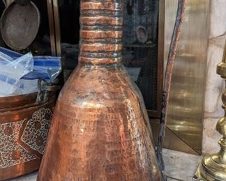 Antique Middle Eastern Heavy Brass Water Vessel 